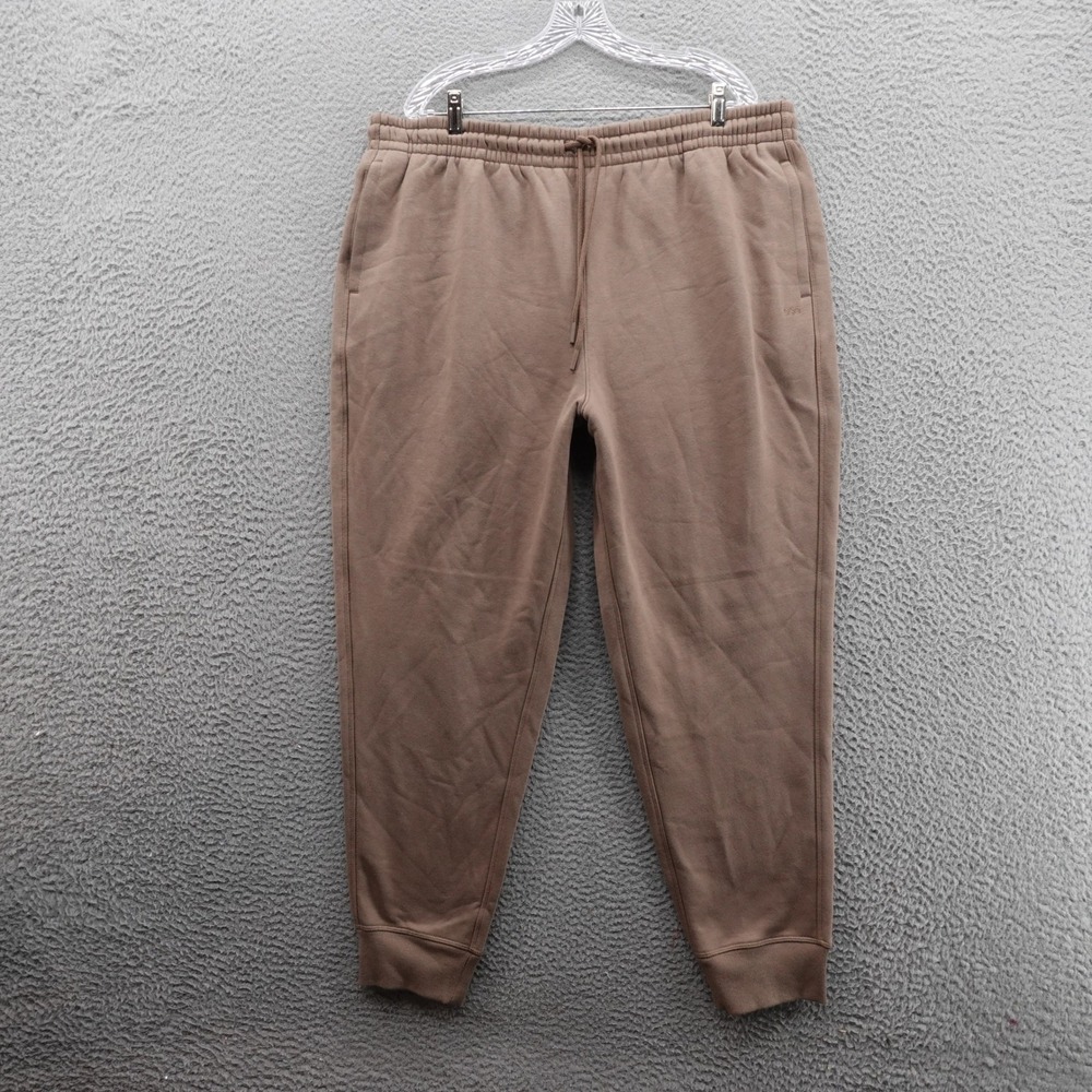 DSG Classic Fleece Joggers Mens XXL Warm Almond Brown Tapered Sweatpants NEW